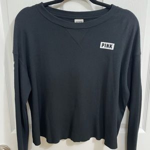 victoria secret pink black logo long sleeve!